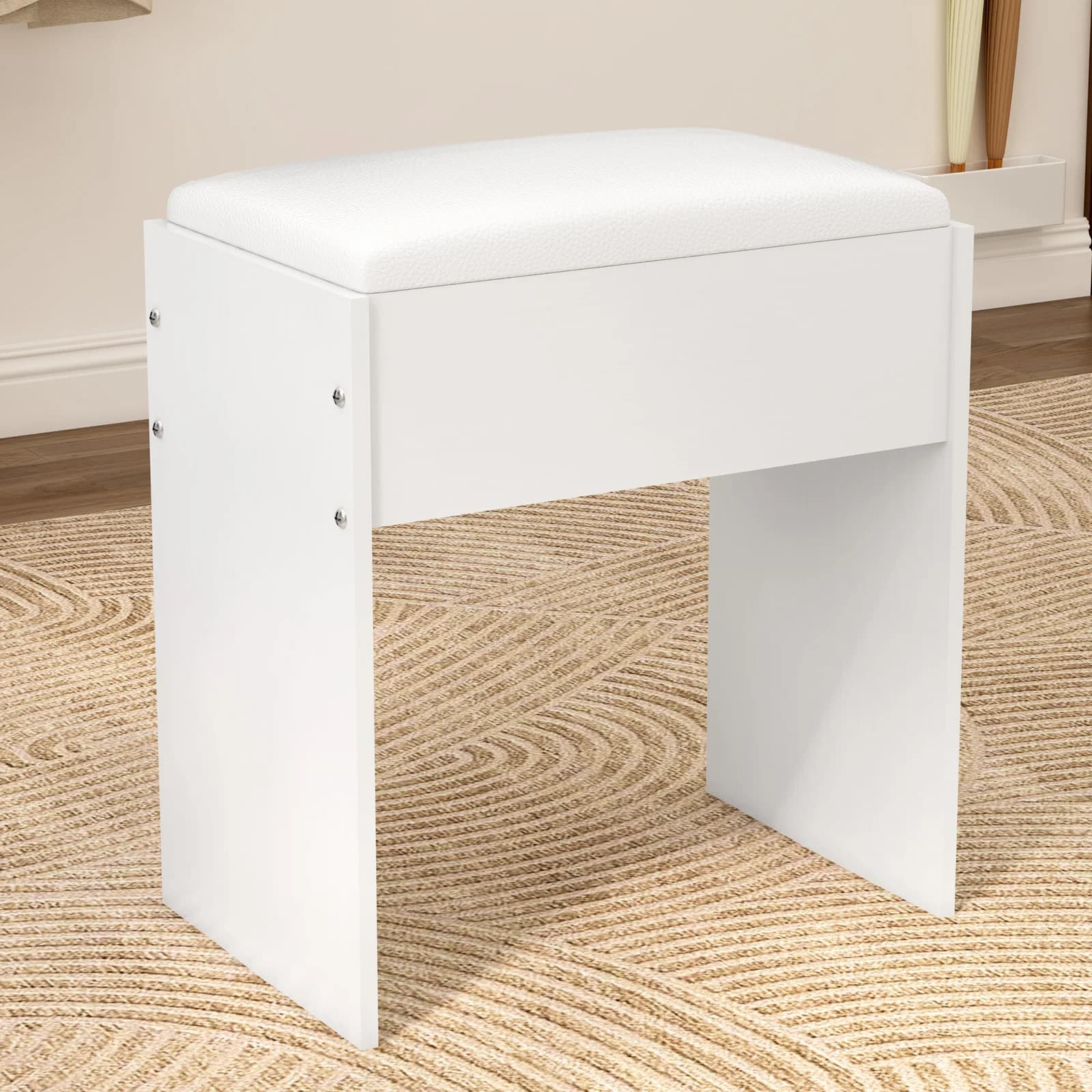 Tabouret de maquillage rembourré, façon siège de piano