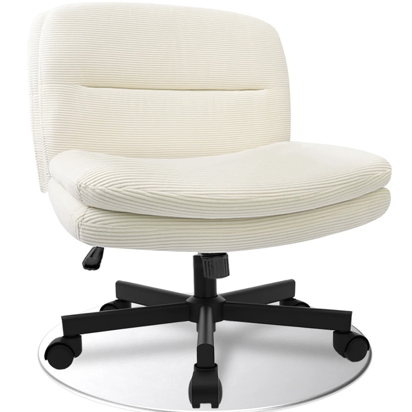 Chaise de maquillage à roulettes en velours, pivotante 360°